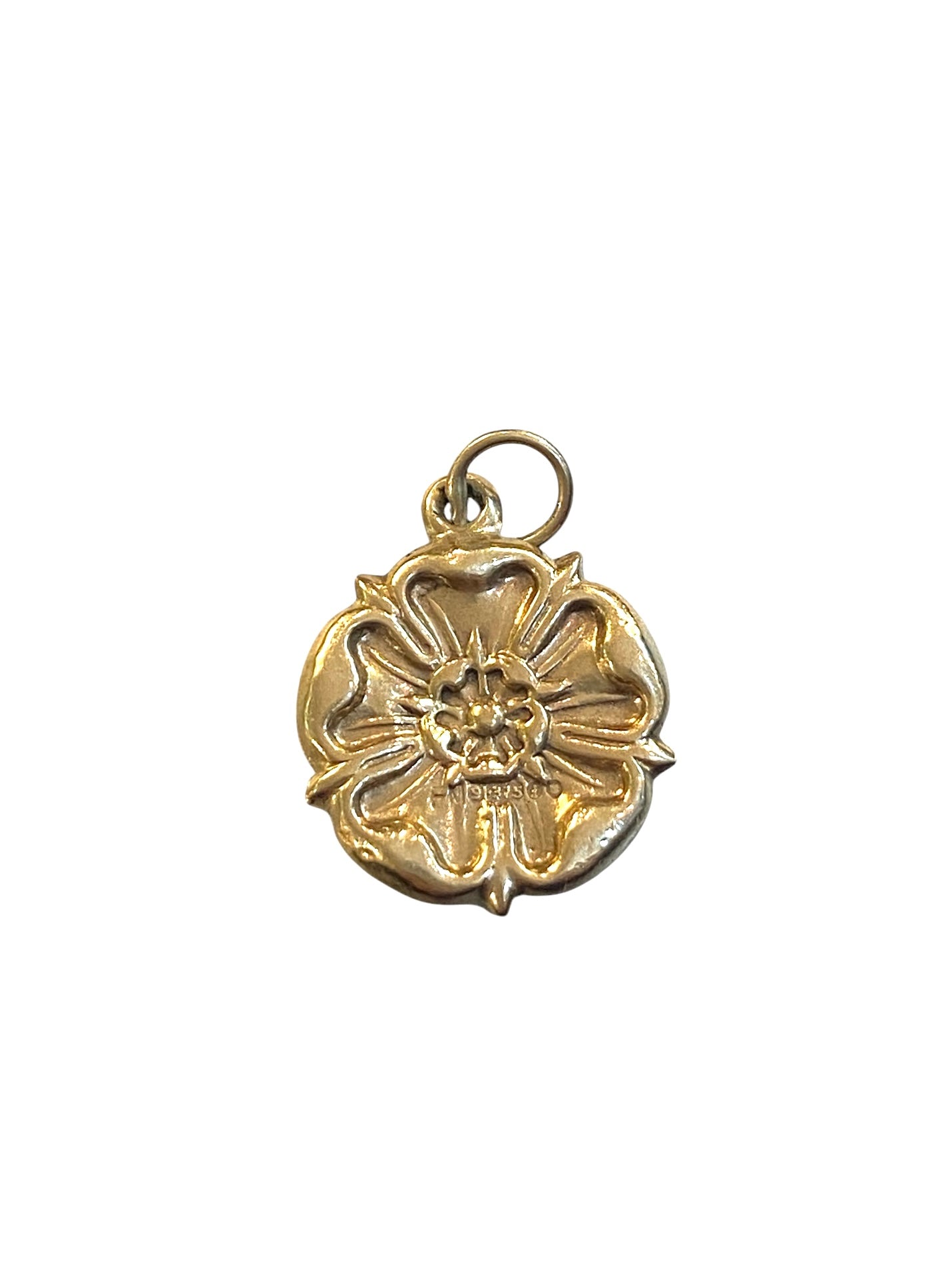 9ct vintage English rose charm/ pendant circa 1964 hollow