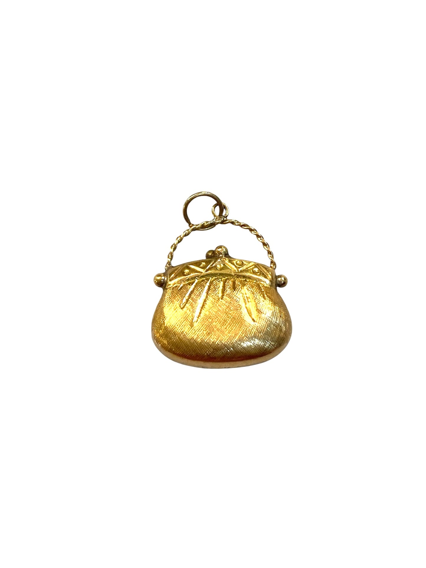 14ct vintage purse charm. 1.7g Hollow