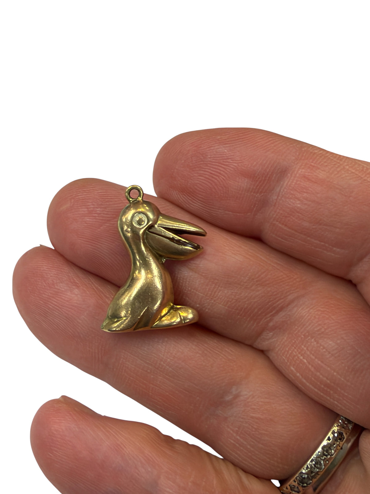 9ct vintage Pelican charm. by Georg Jensen. 1.8g hollow circa 1967 London