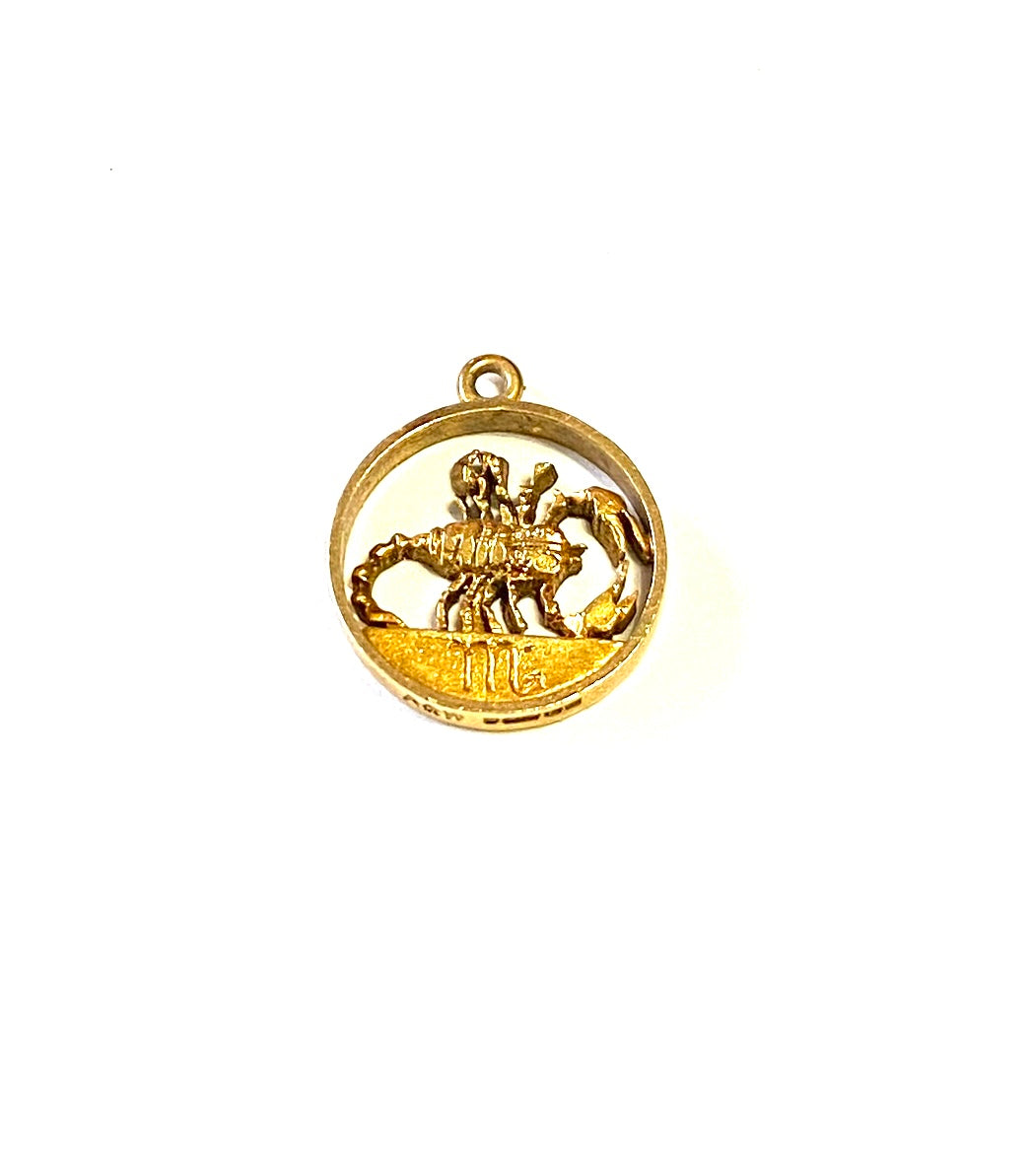 9ct vintage scorpio charm circa 1965