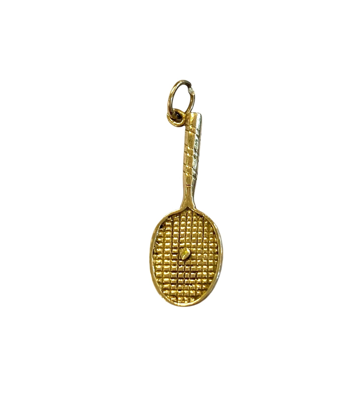 9ct vintage tennis racket charm / pendant circa 1960s