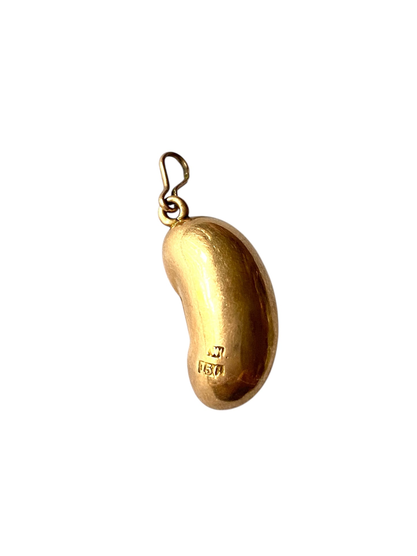 15ct Lucy bean charm inscribed 'to mother 1915' 1.3g