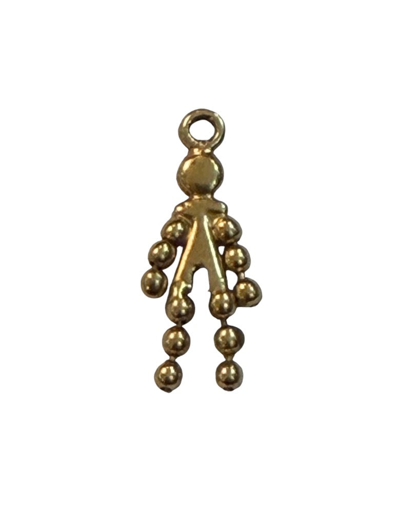 9ct vintage TINY bobble doll / CORN DOLL charm 0.45g