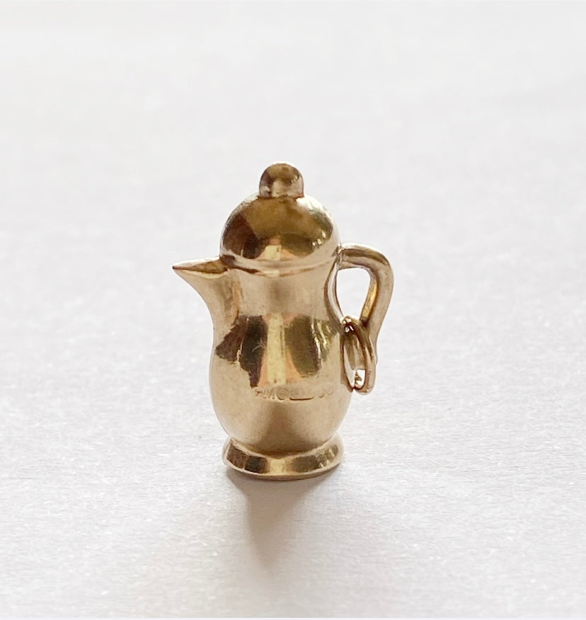 9ct vintage coffee pot / teapot charm circa 1965