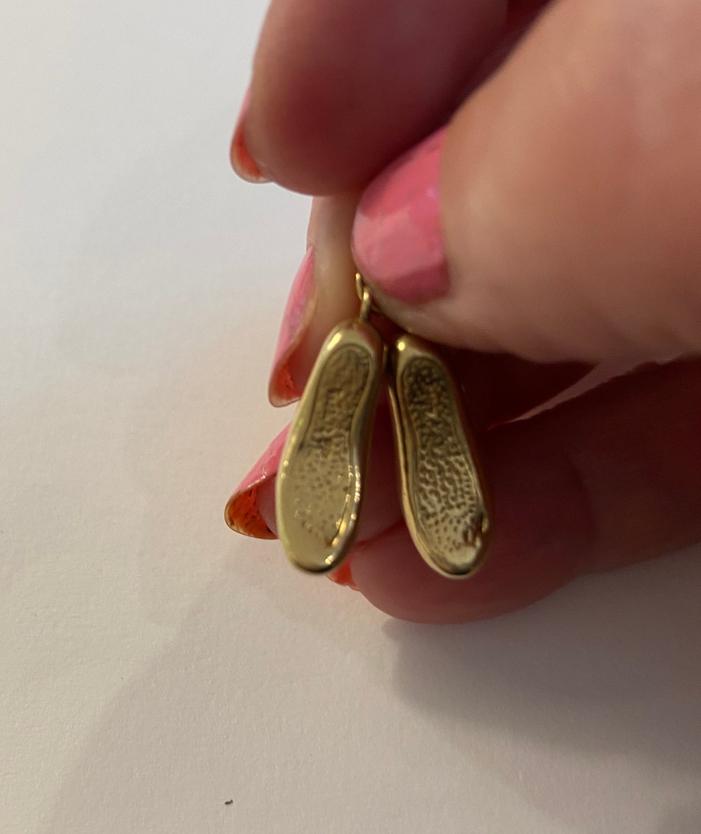 9ct vintage ballerina slippers / shoes charm circa 1965