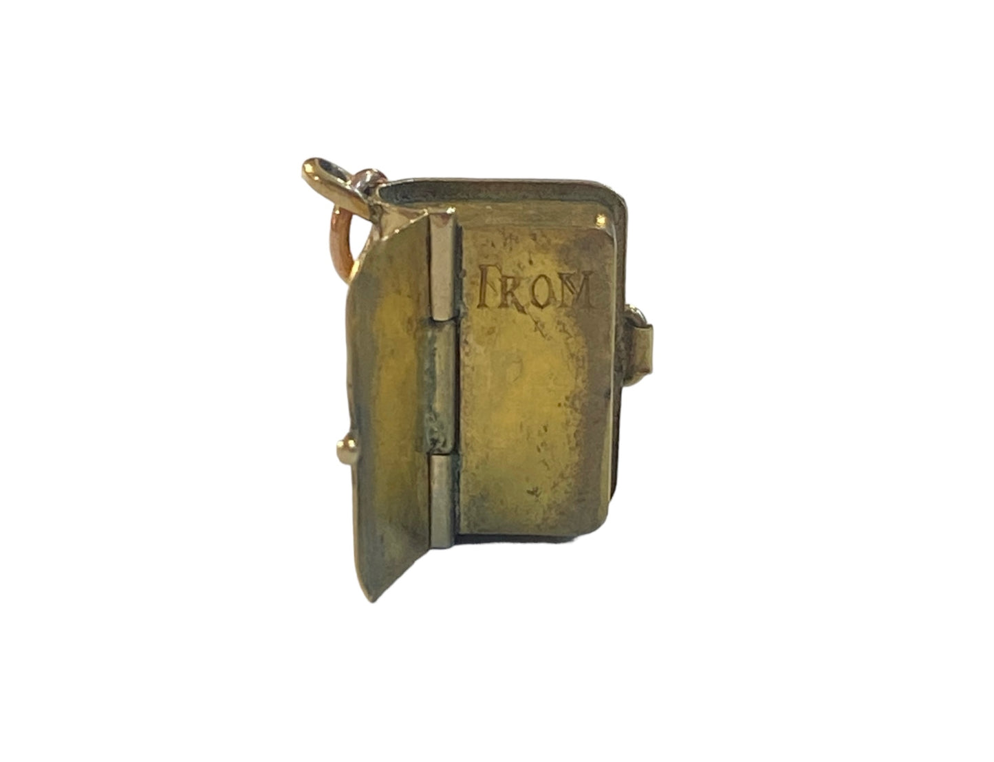 9ct vintage book charm 'London town' opening