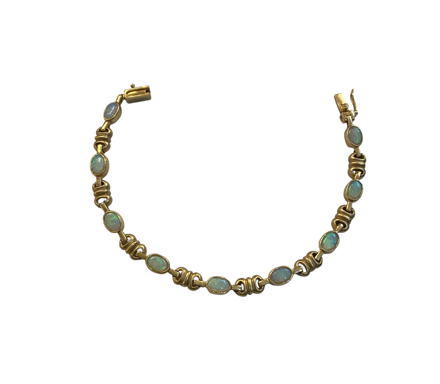 9ct vintage opal bracelet 7 inches long