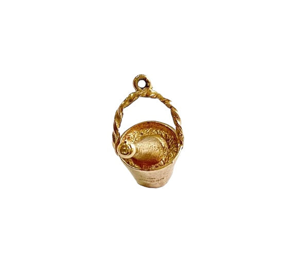 9ct vintage gold champagne bucket and bottle