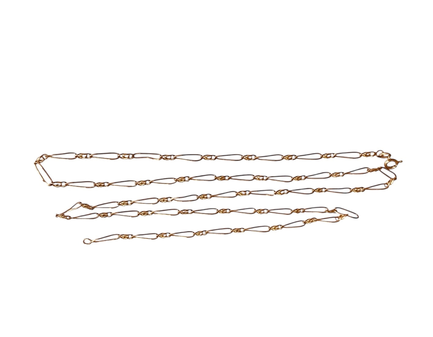 9ct vintage fancy link chain 28 inches (72cm) 8.2g circa 1960s