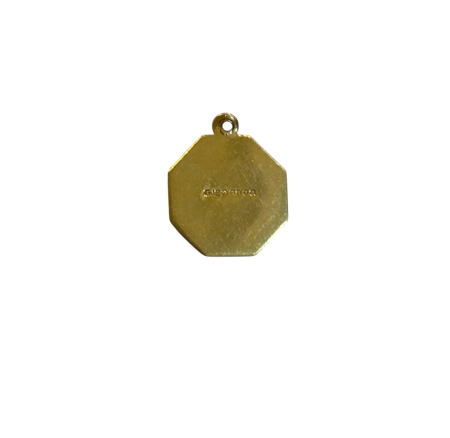 9ct vintage octagonal St Christopher charm / pendant by Georg jensen circa 1978