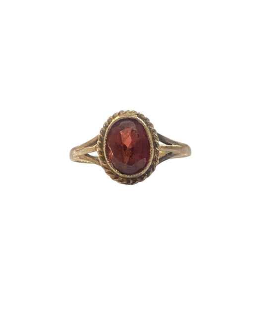 9ct vintage garnet ring , circa 1989, ring size ~N
