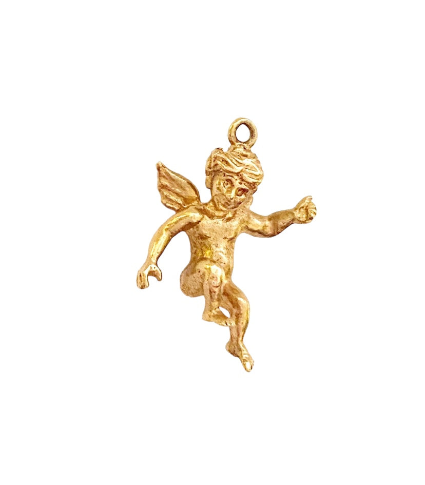 9ct vintage gold Angel charm circa 1970
