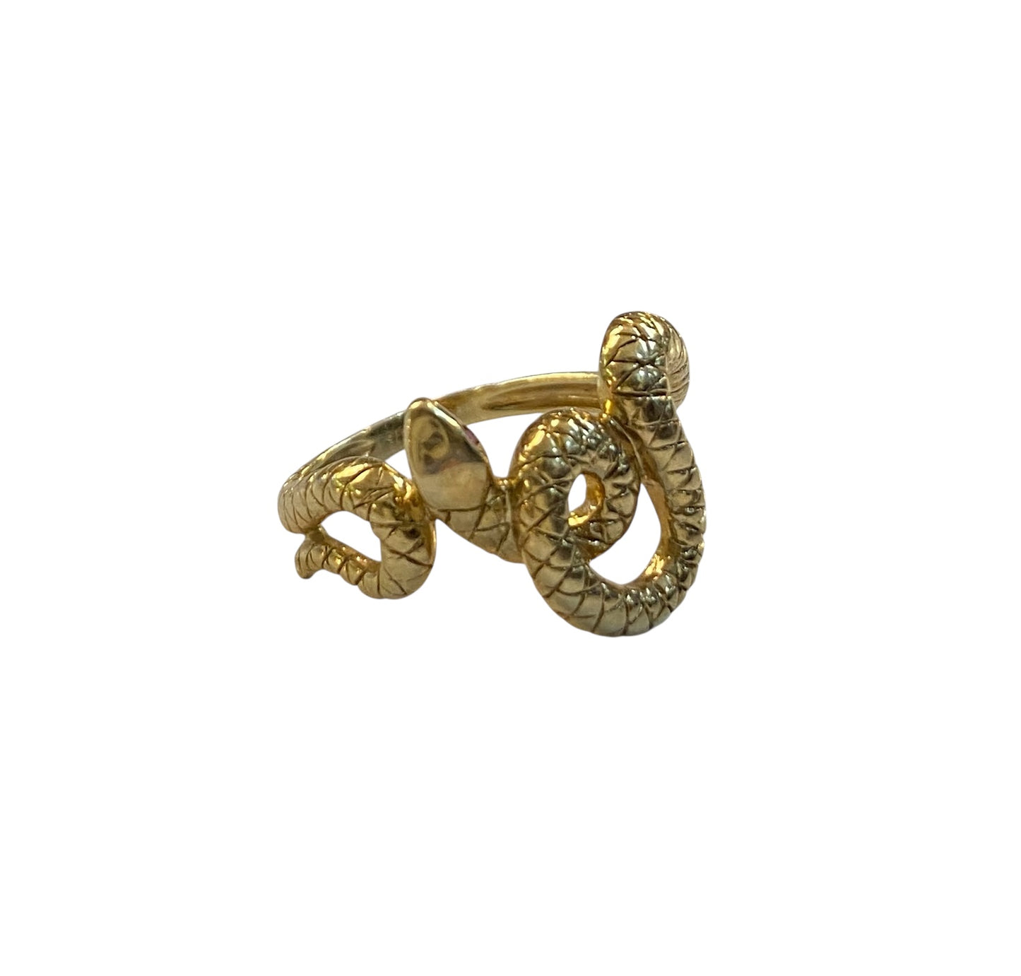 9ct preowned snake ring . size R