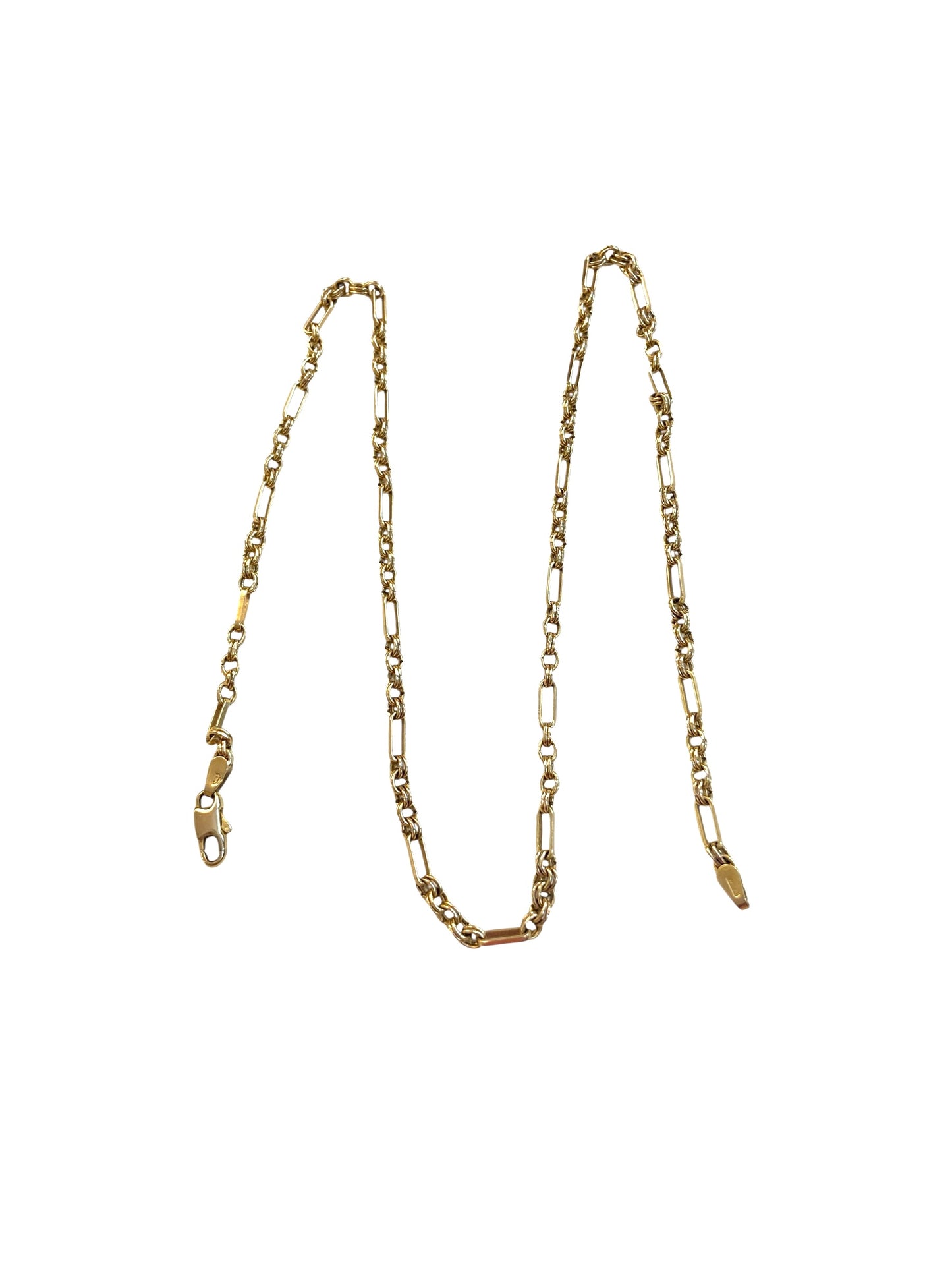 9ct vintage chain, versatile fancy link 18 1/2 inches 47cm