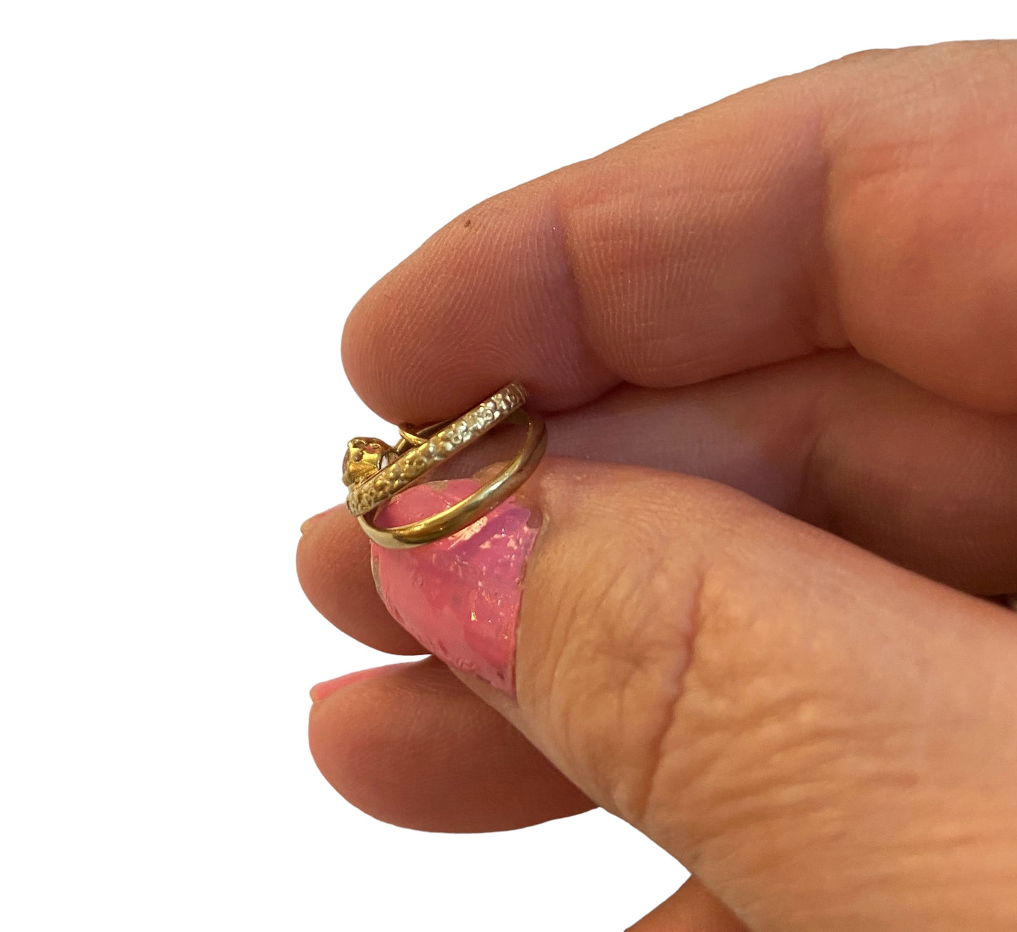 9ct vintage wedding ring charm circa London 1968 yellow gold