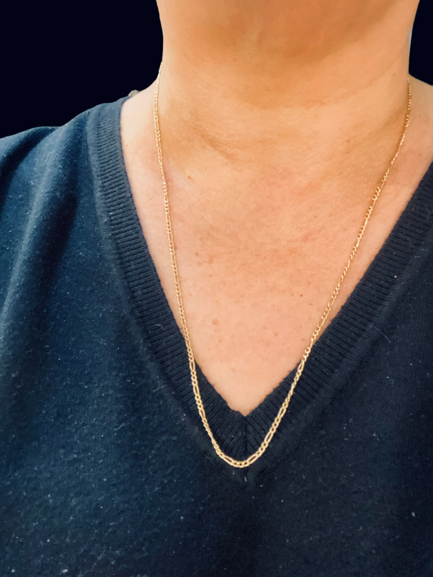 9ct vintage pre owned figaro link chain 24 1/2 inches 2.2g