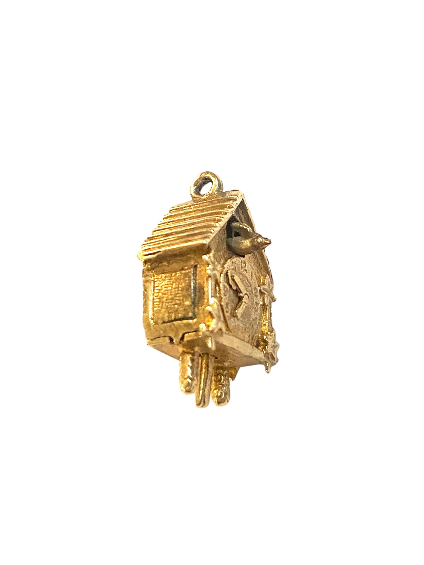 9ct vintage cuckoo clock charm, articulated circa 1967