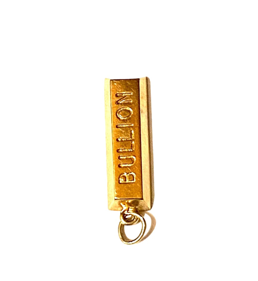 9ct vintage ingot bullion charm / pendant circa 1976
