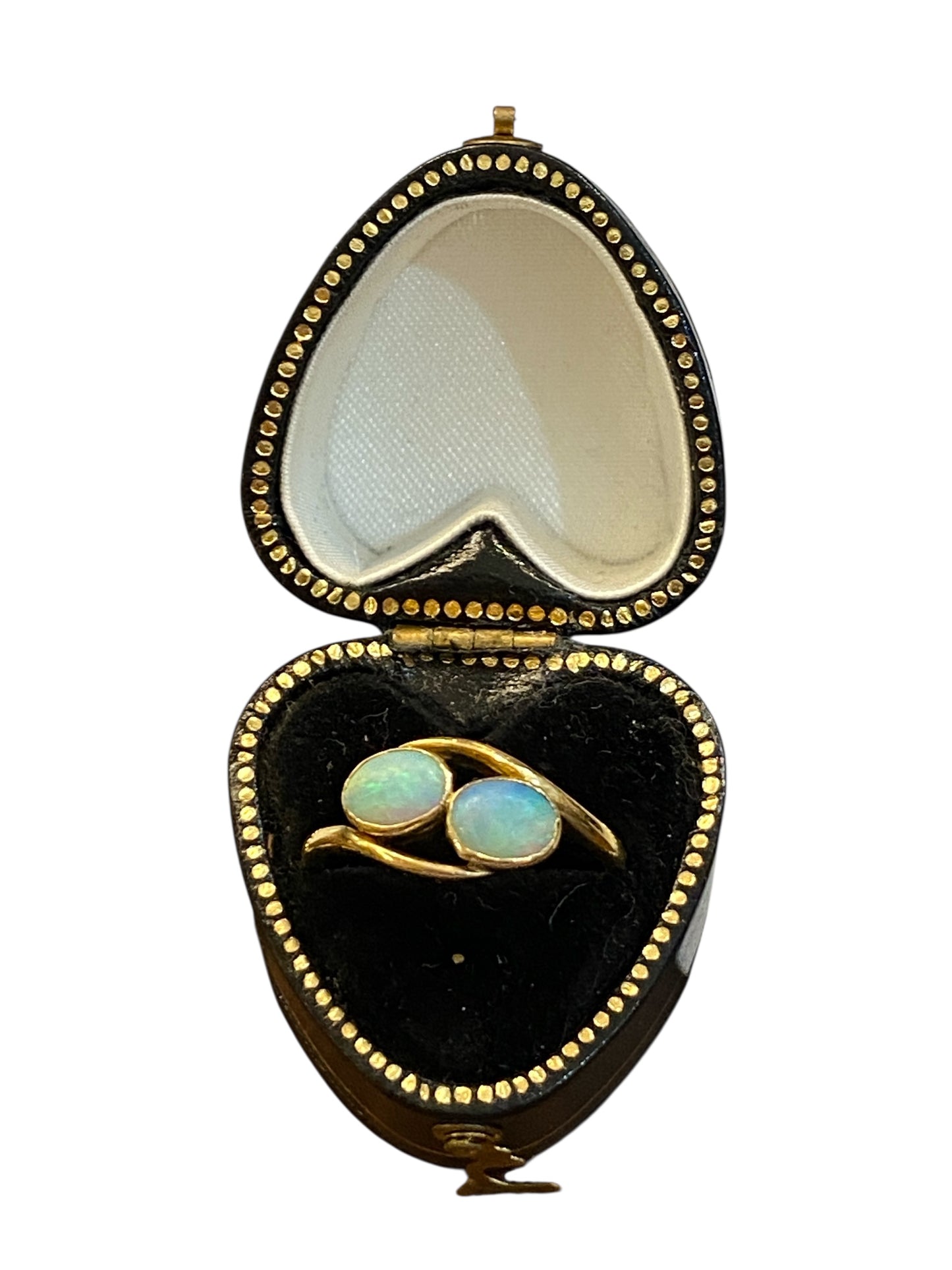 18ct vintage double opal ring. Toi et Moi (you and me) ring size L