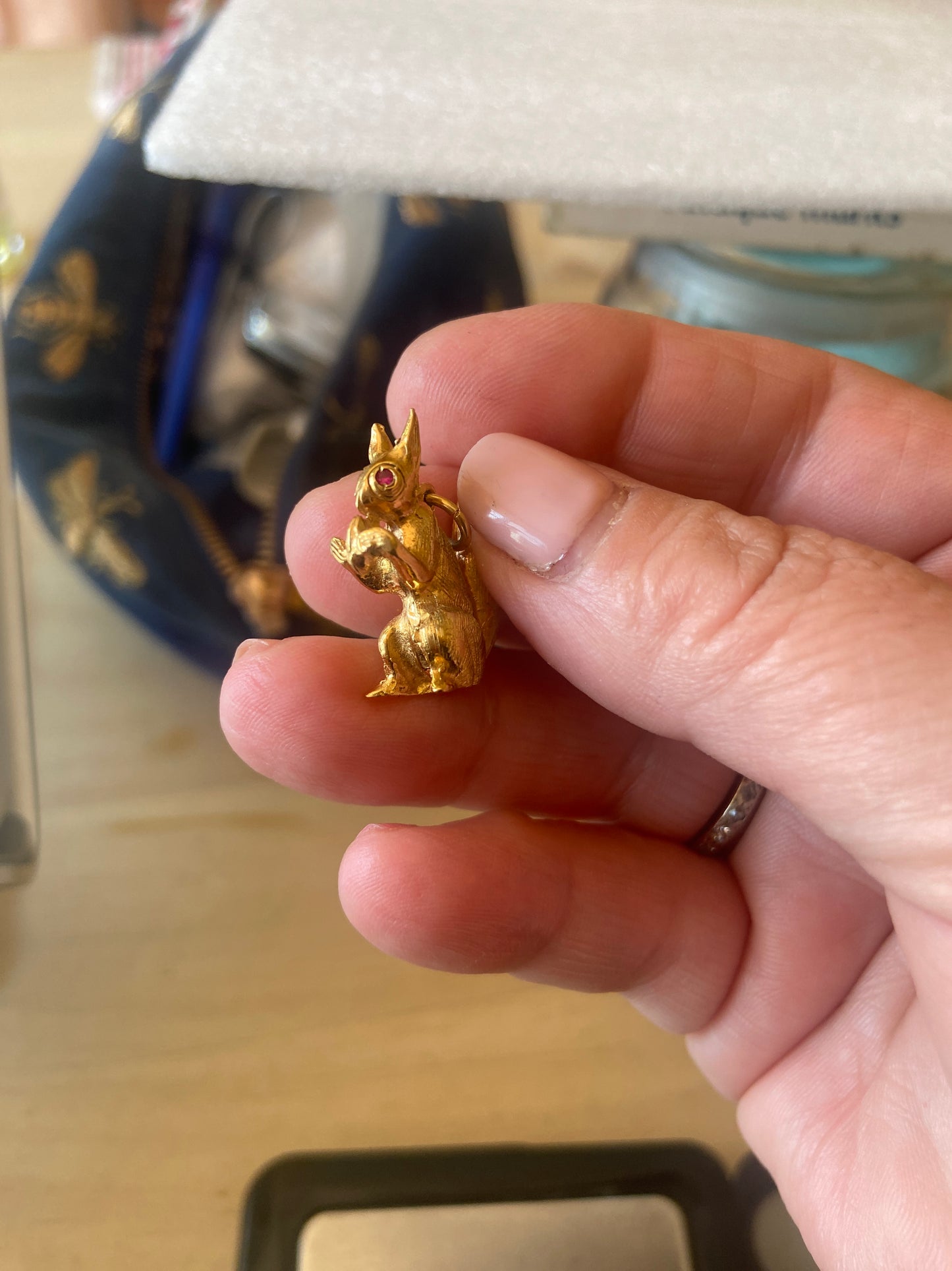 9ct vintage squirrel charm, by Georg Jensen, large and heavy 8.6g