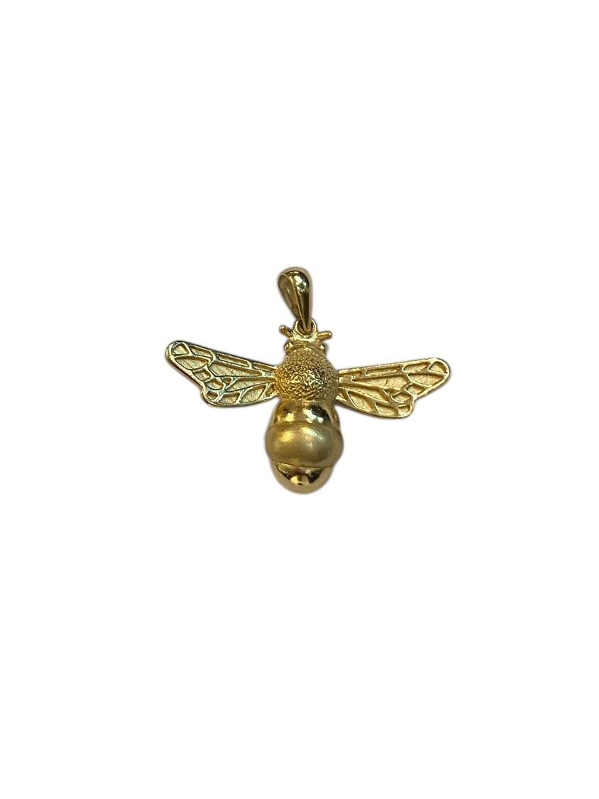 pre owned silver gilt 925 bee pendant