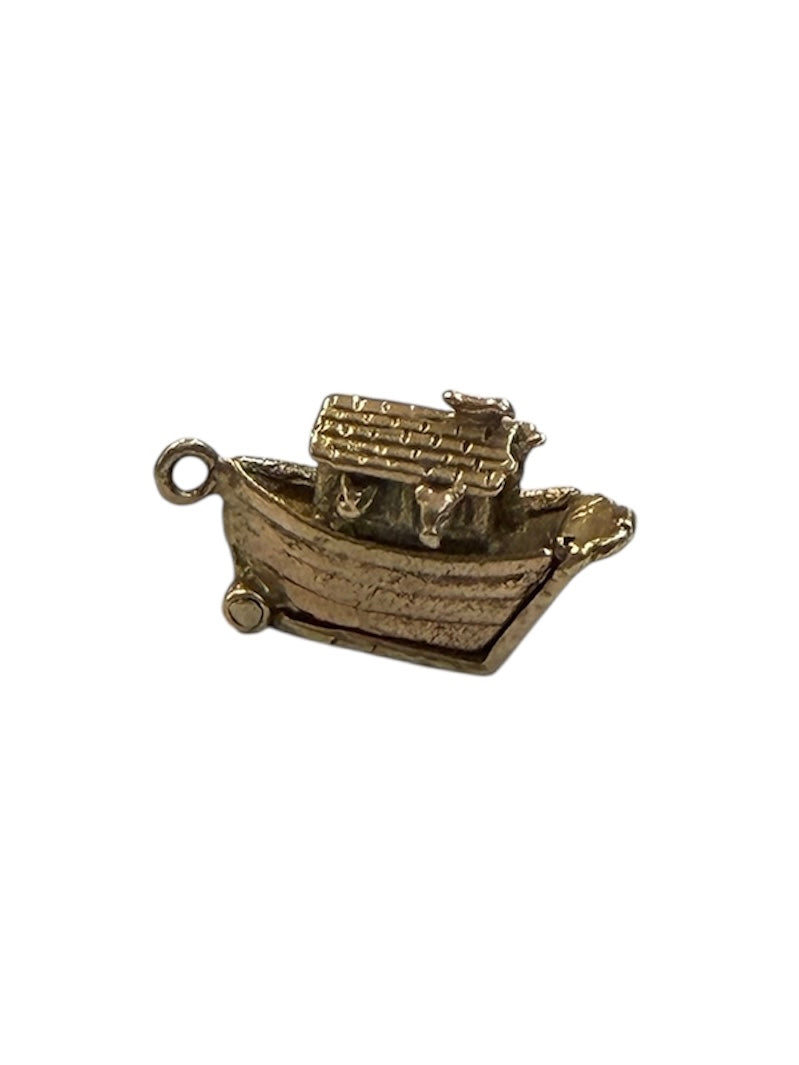 9ct vintage noahs ark charm, opening charm circa 1960