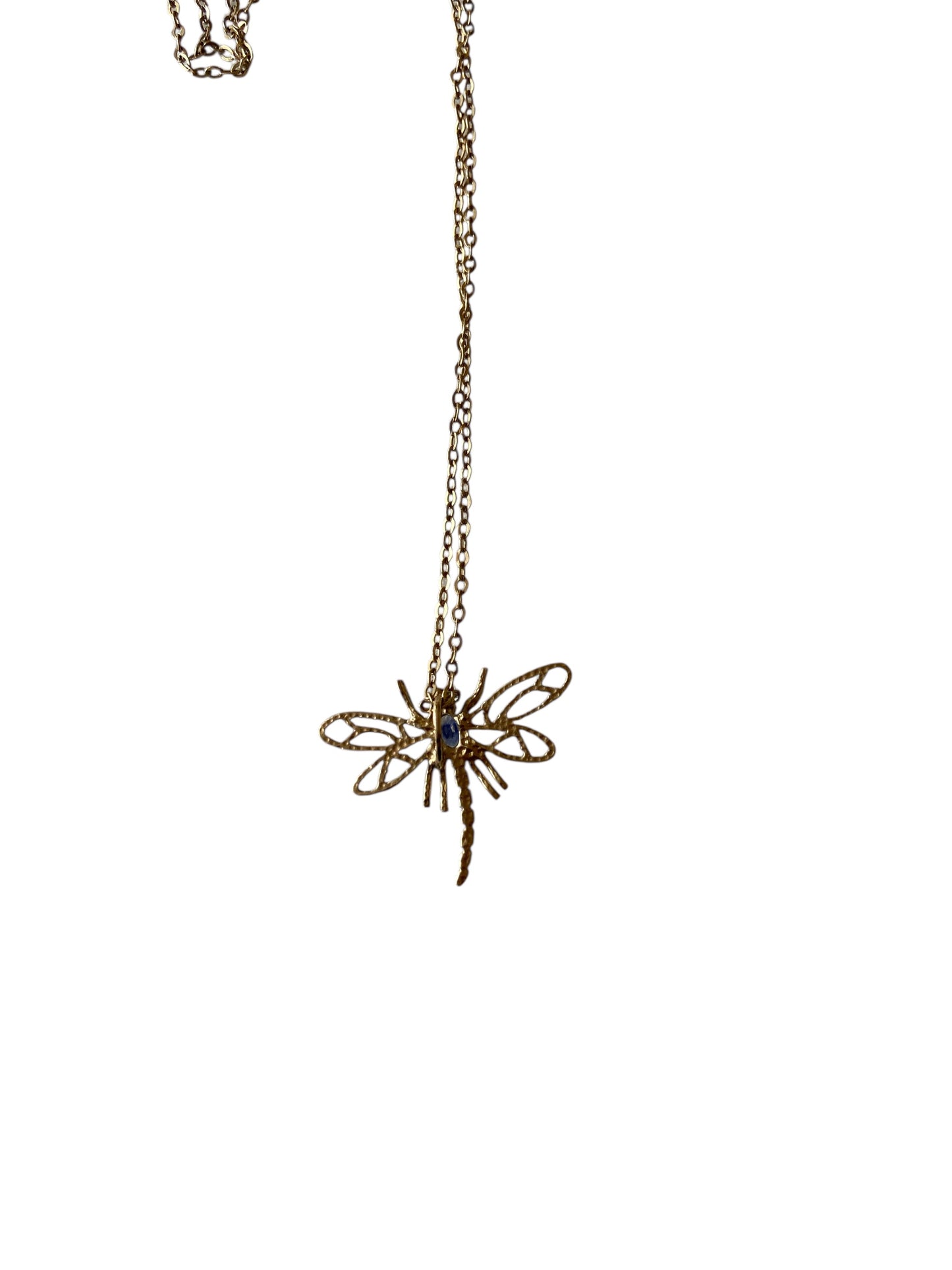9ct vintage dragonfly pendant and 18 inch chain