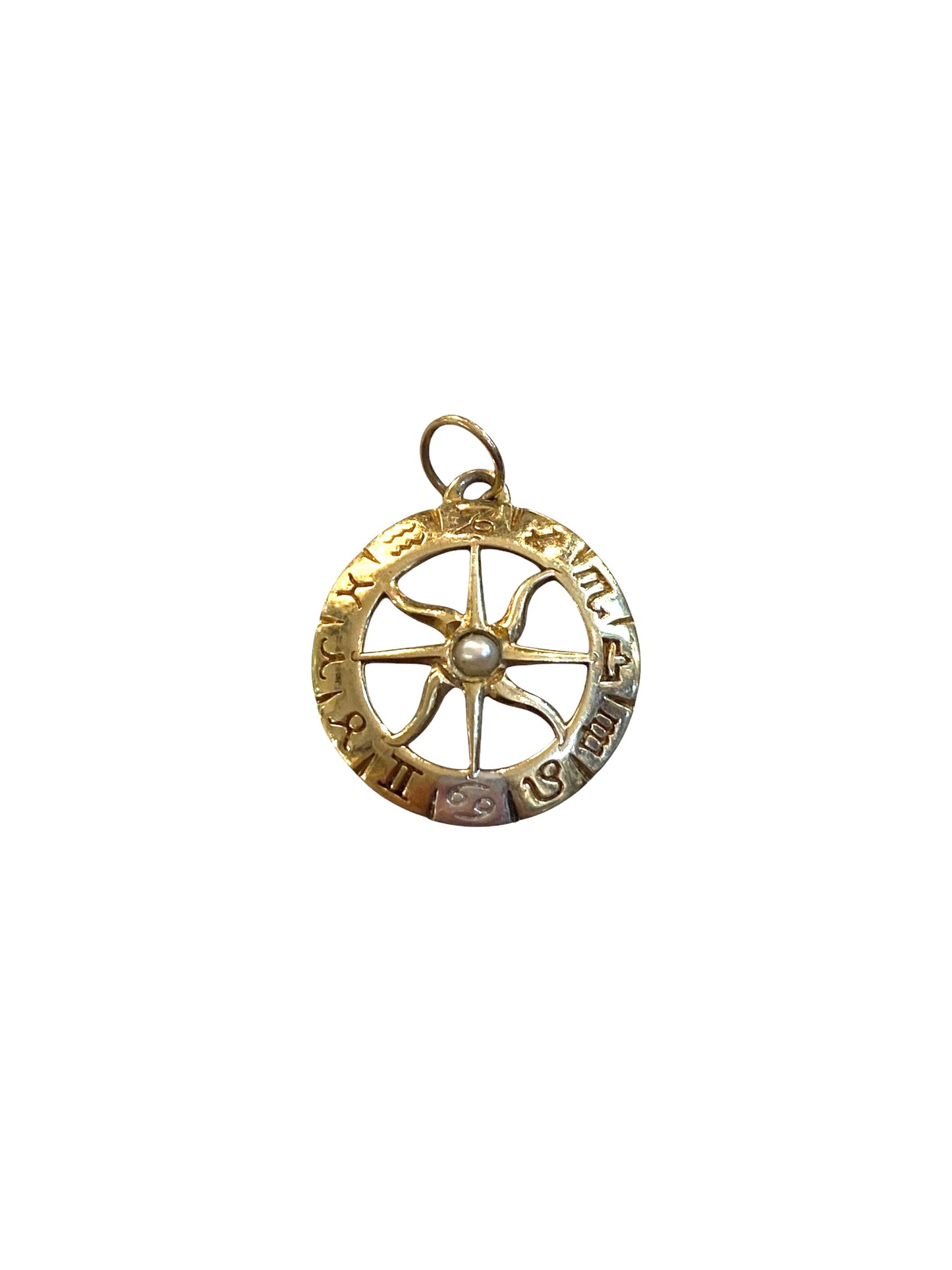 9ct vintage pisces astrology pendant / charm
