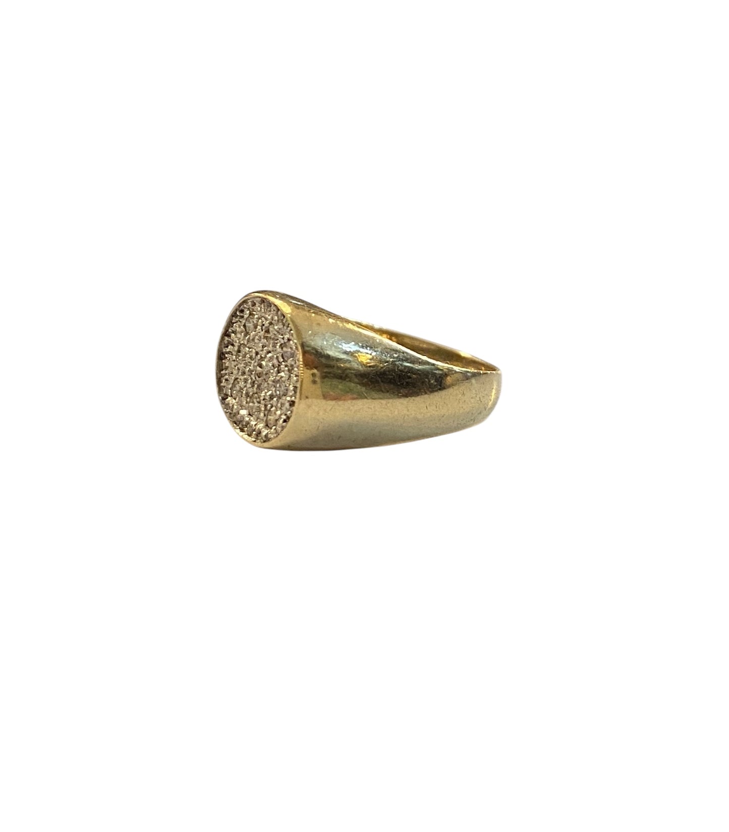 9ct vintage diamond signet ring ring size P. circa 1981