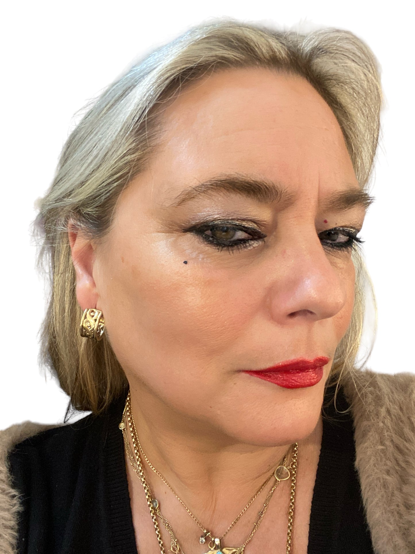 9ct vintage ornate hoop earrings 8.1g