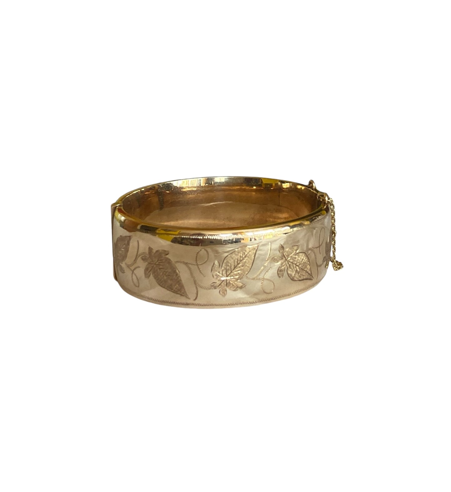 9ct vintage bangle, Large, attractive and heavy 35.8g