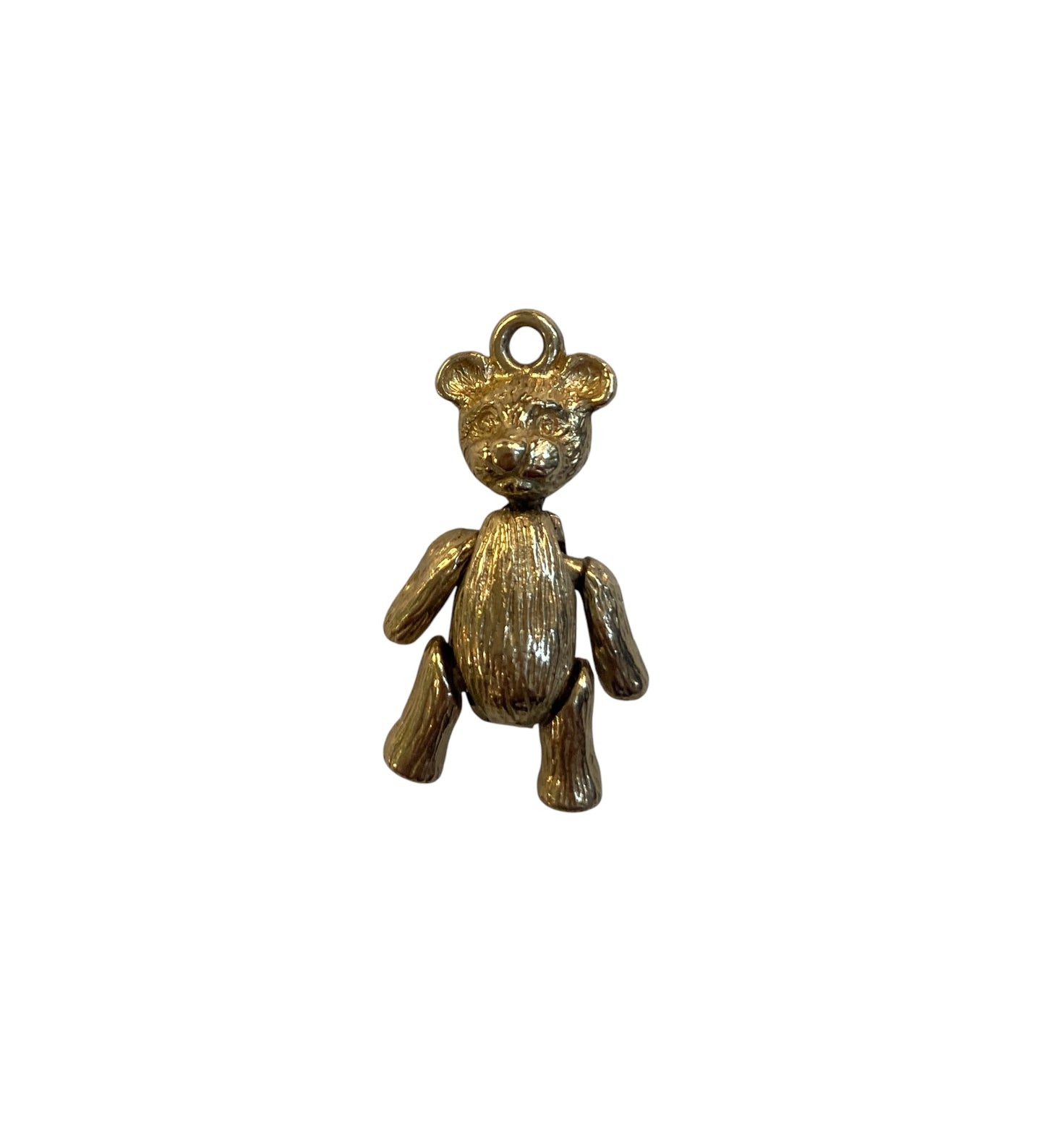 9ct vintage articulated teddy charm,