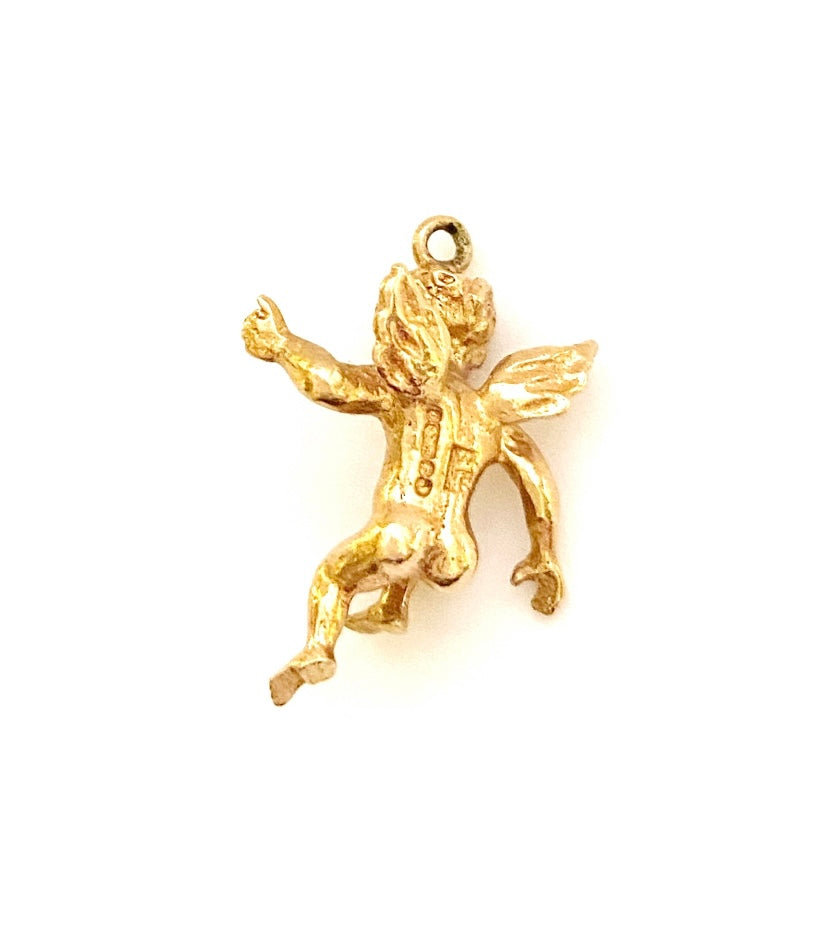 9ct vintage gold Angel charm circa 1970
