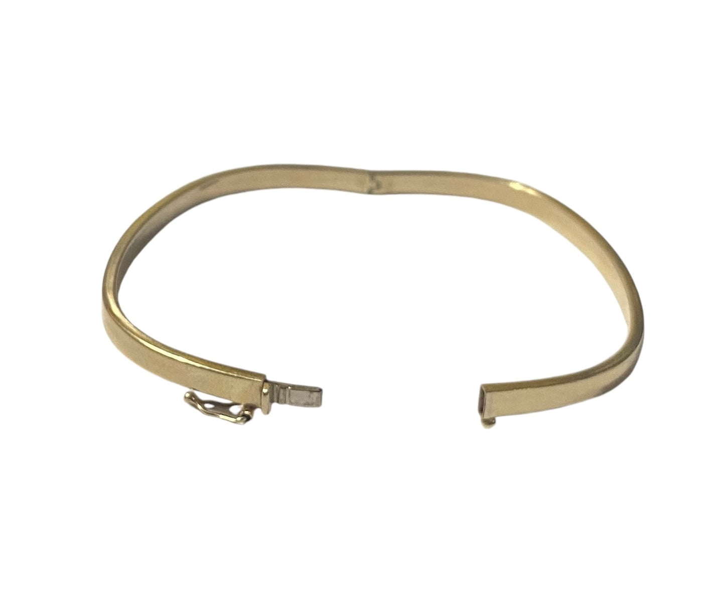 9ct plain hinged bangle 6.2g pre owned.