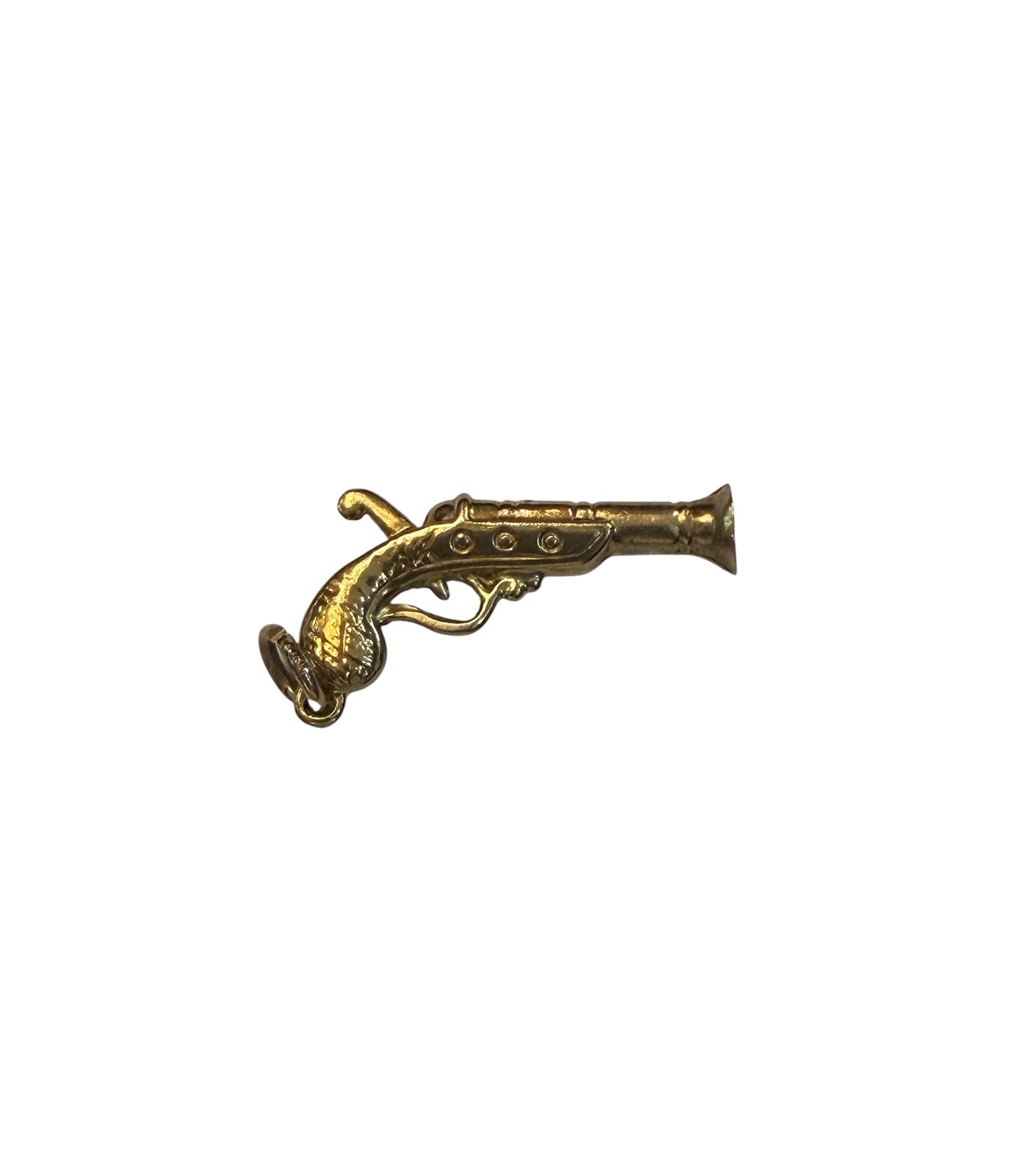 9ct vintage flintlock charm / pendant maker FM 1.02g
