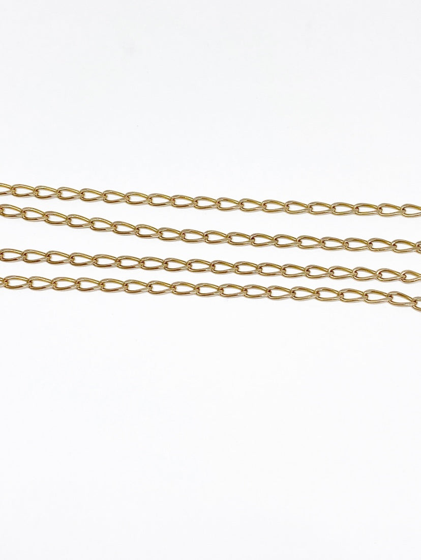 9ct vintage curb link chain 21 inches long 6.2g