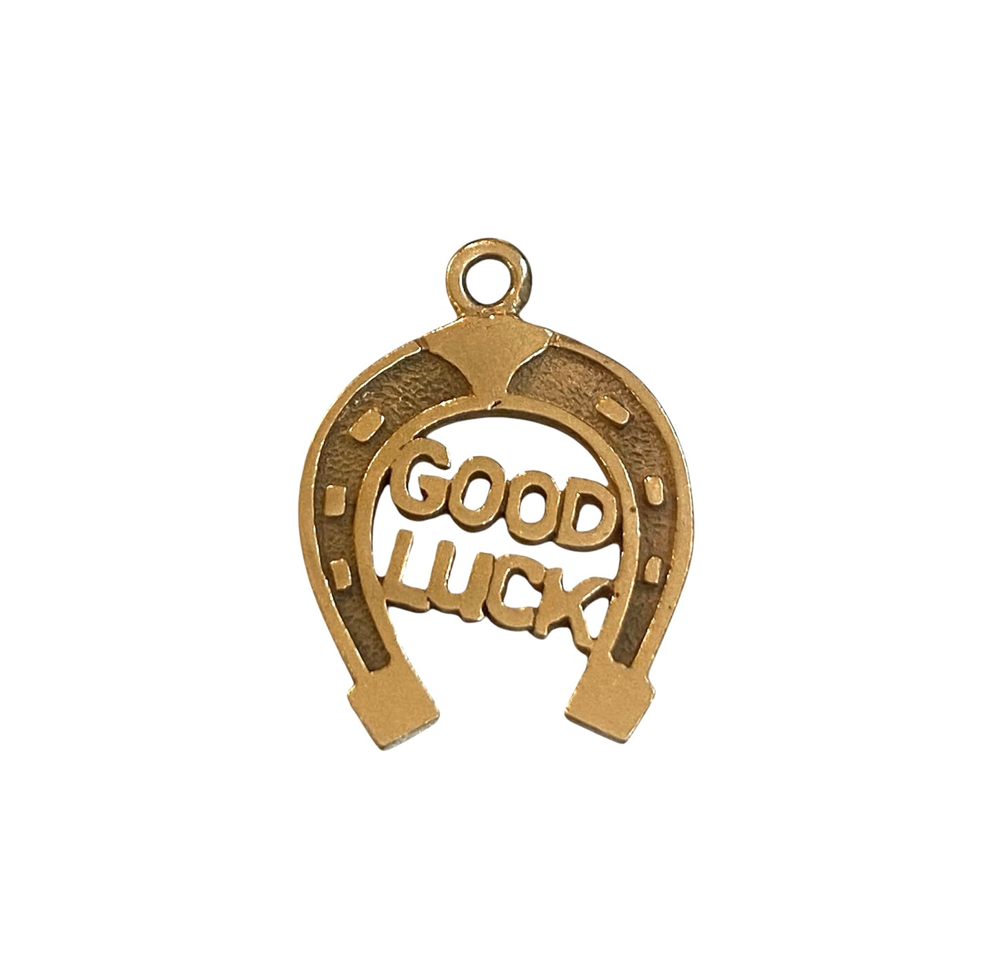 10CT VINTAGE HORSESHOE WITH GOOD LUCK IN THE CENTRE