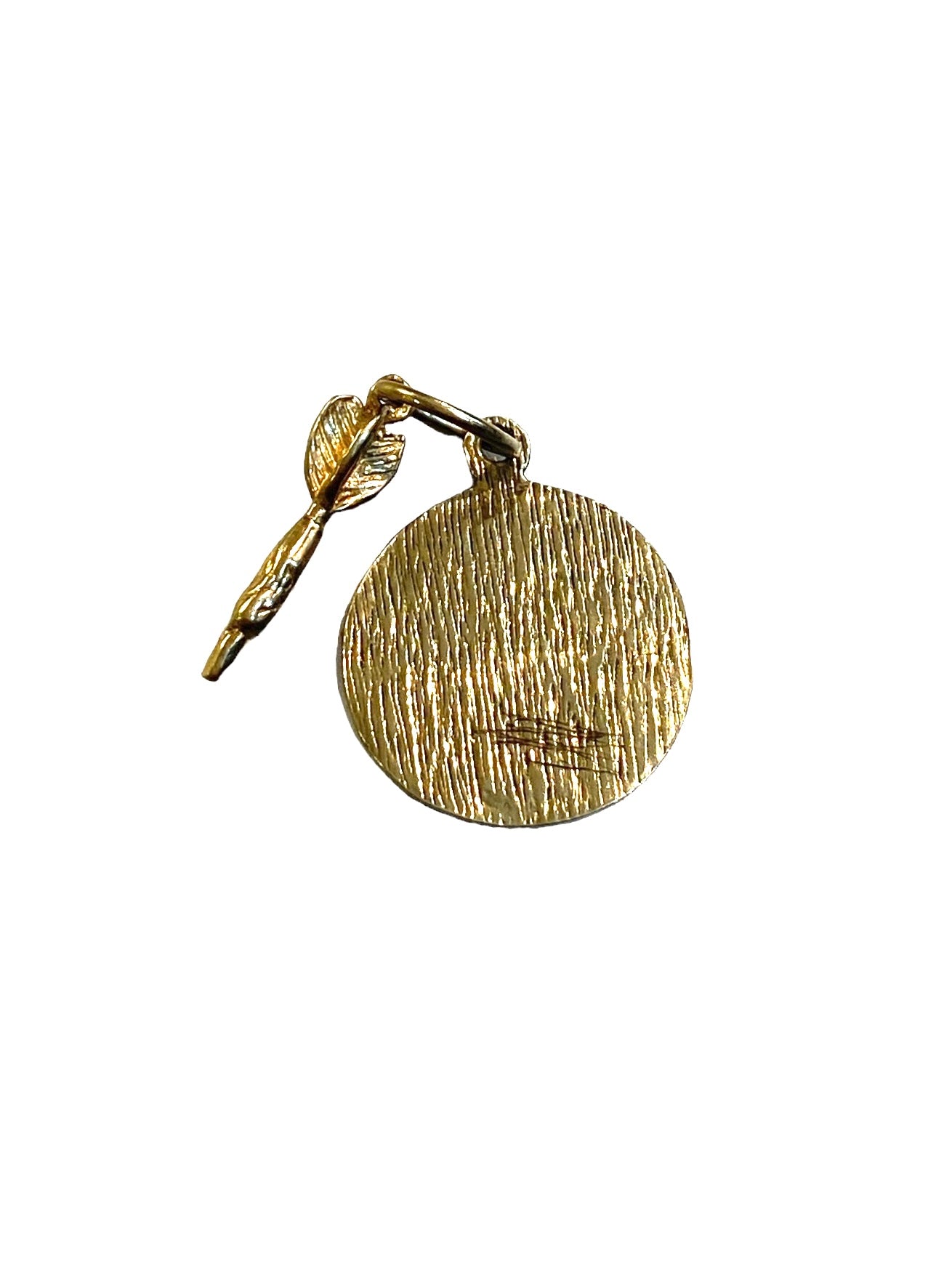 9ct vintage dart board and dart charm / pendant yellow gold