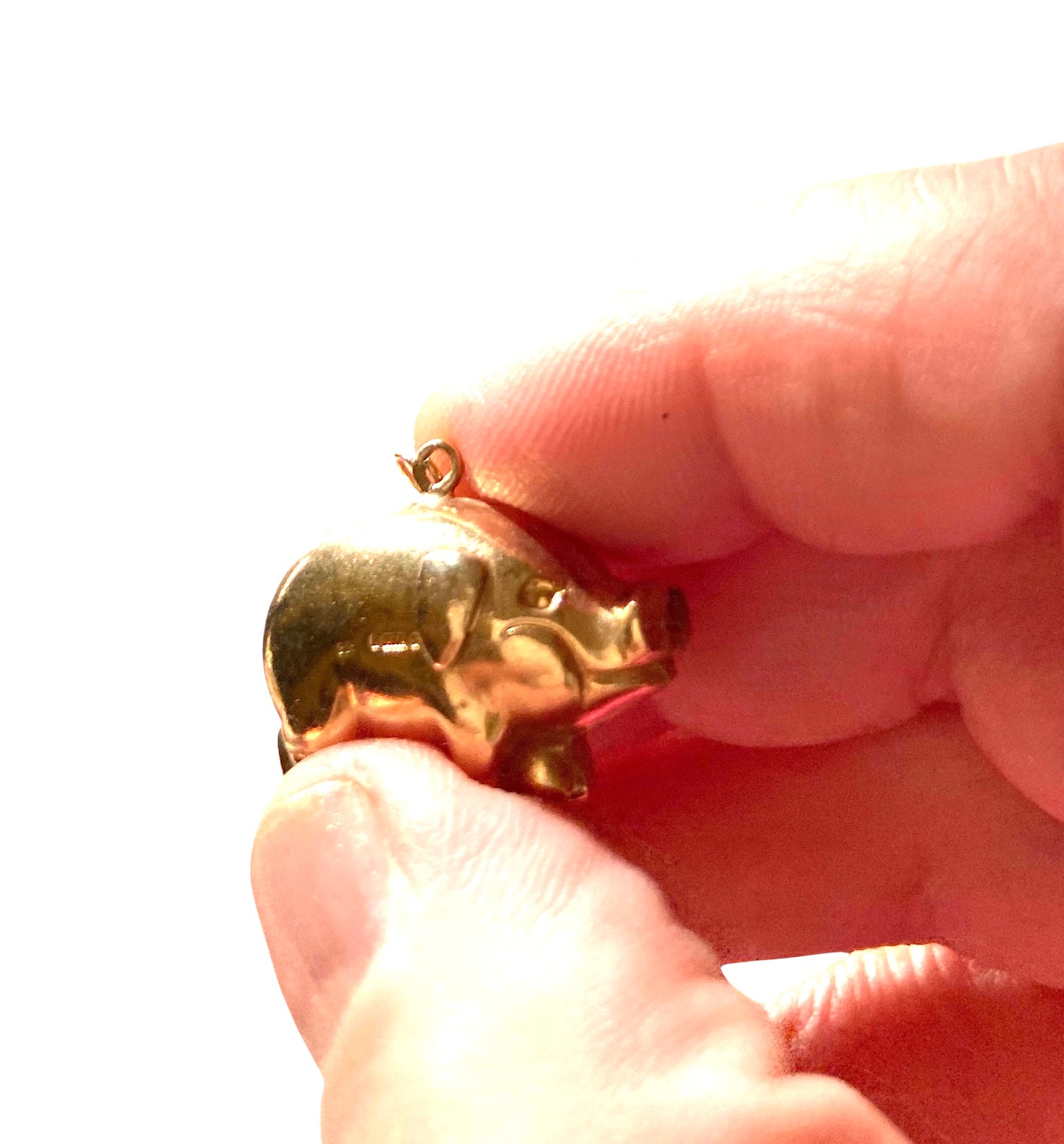 9ct vintage large pig charm . circa 1967 (2.6g) hollow