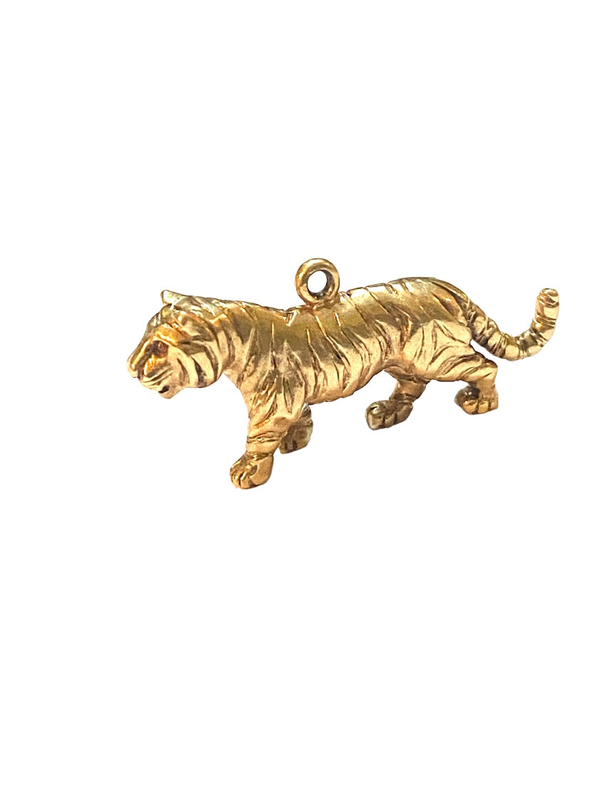 9ct vintage tiger charm by PPld 6.4g circa 1964