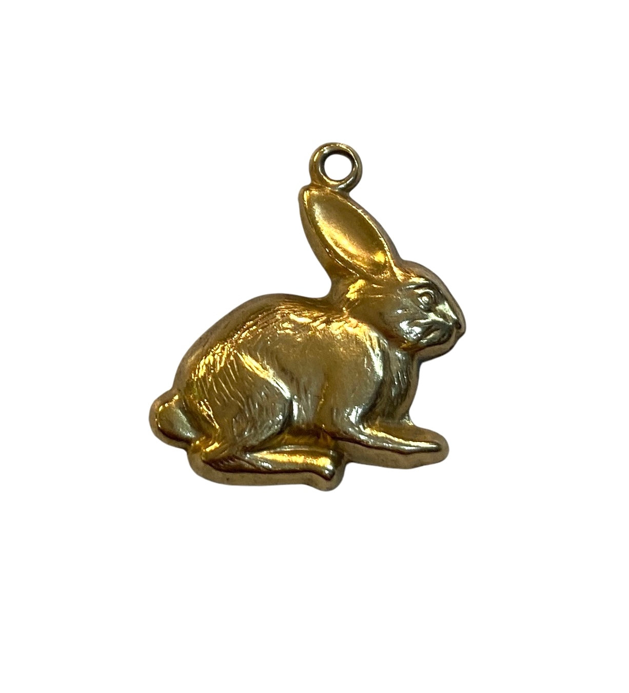 9ct vintage rabbit charm. small. hollow