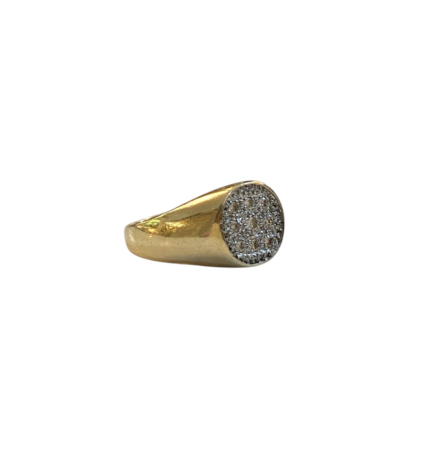 9ct vintage diamond signet ring ring size P. circa 1981