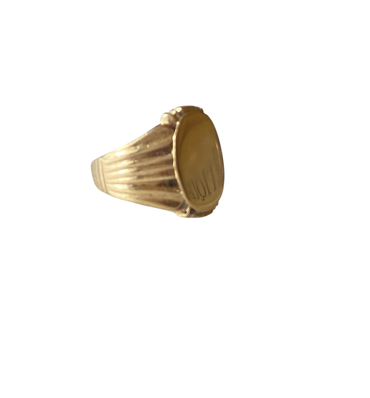 9ct vintage signet ring . unisex size M 1/2 circa 1989