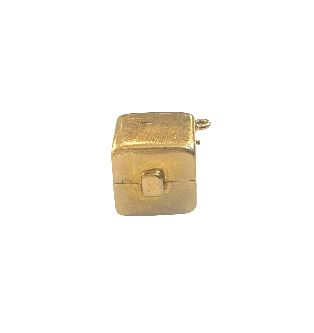 9ct vintage gold box charm with a ring inside circa 1952