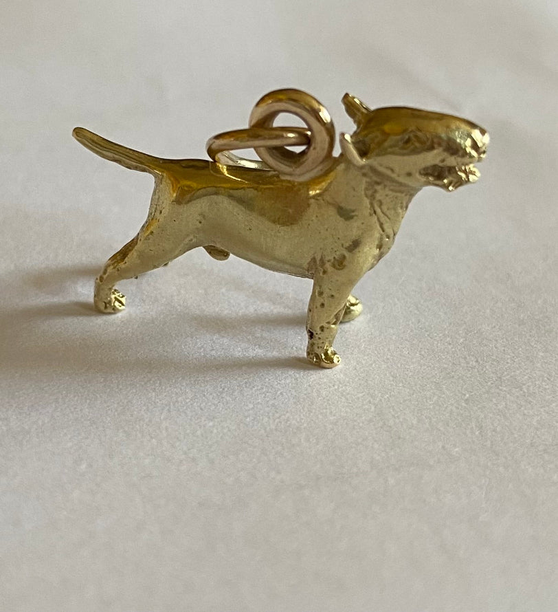 14ct vintage gold bull terrier charm 8.4g