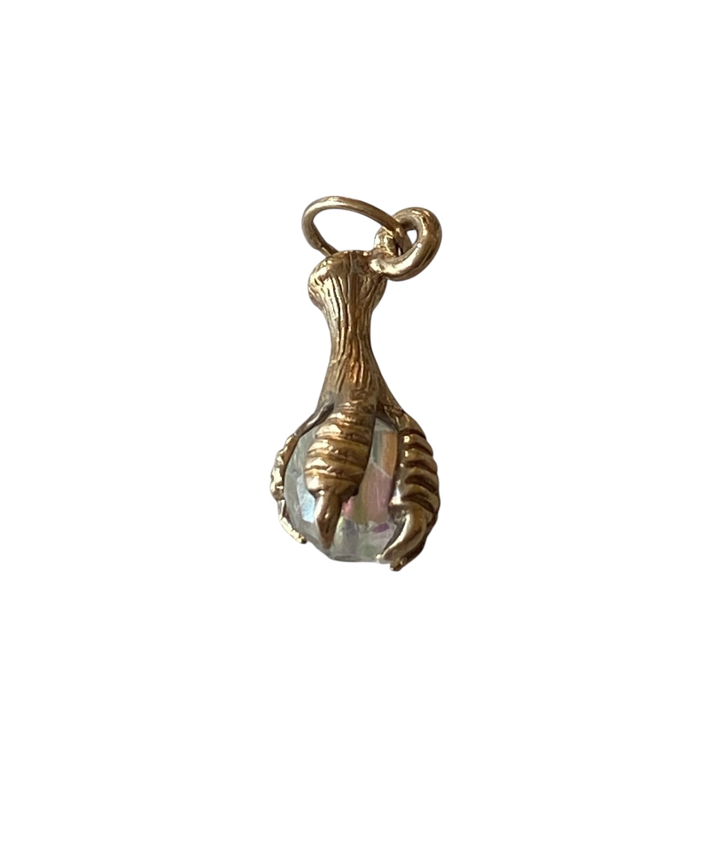 9ct vintage claw charm with a bead,