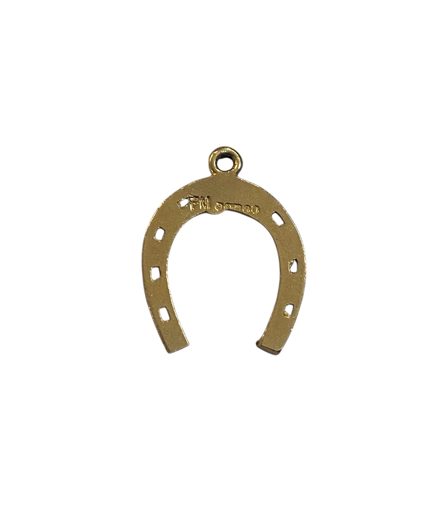 9ct vintage horseshoe charm / pendant circa 1964 maker FM