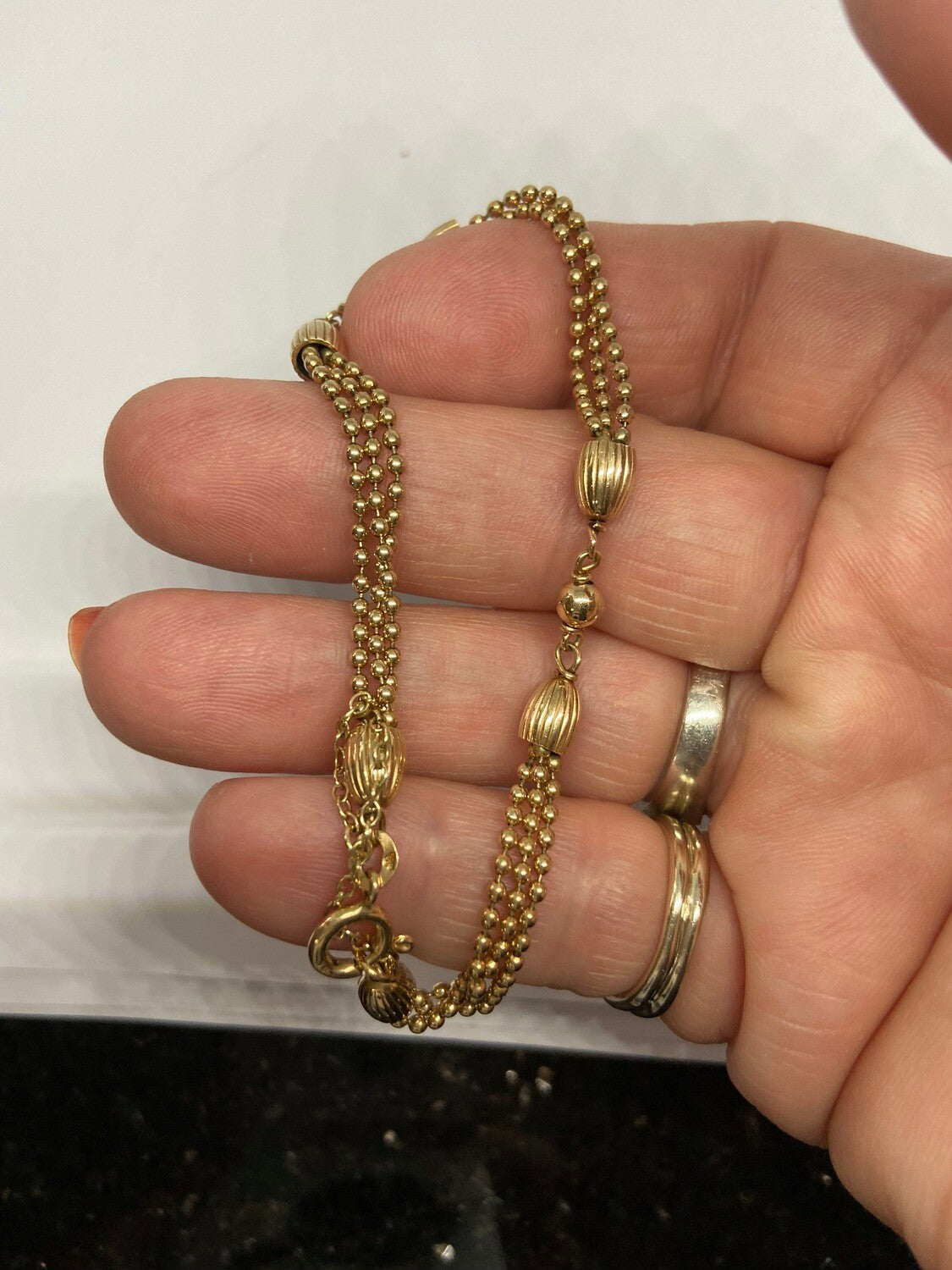 9ct vintage bracelet classic design 7 1/2 inches 8g rose gold