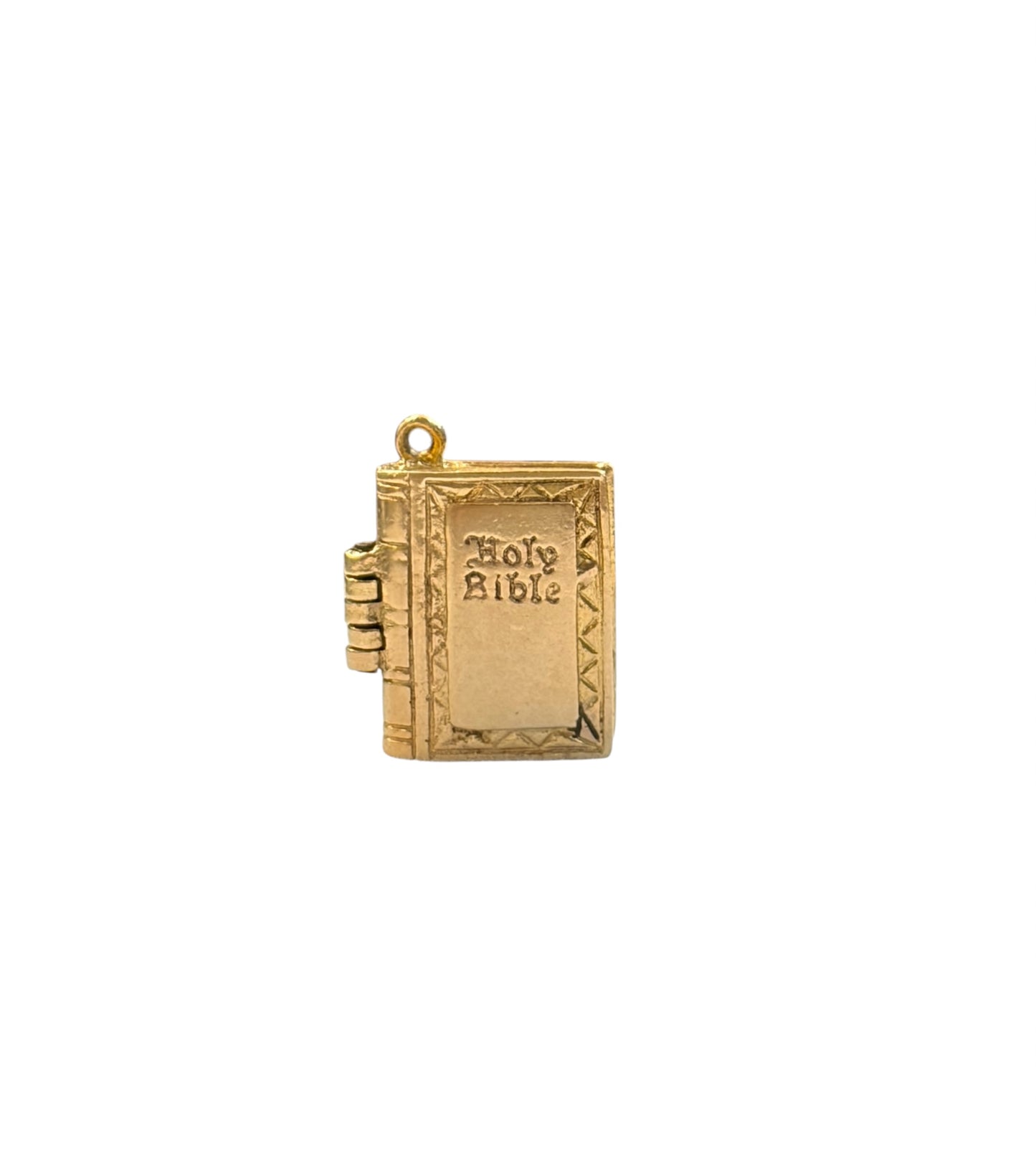 9ct vintage bible charm opening with wedding vows and the lords prayer 3.4g circa 1970