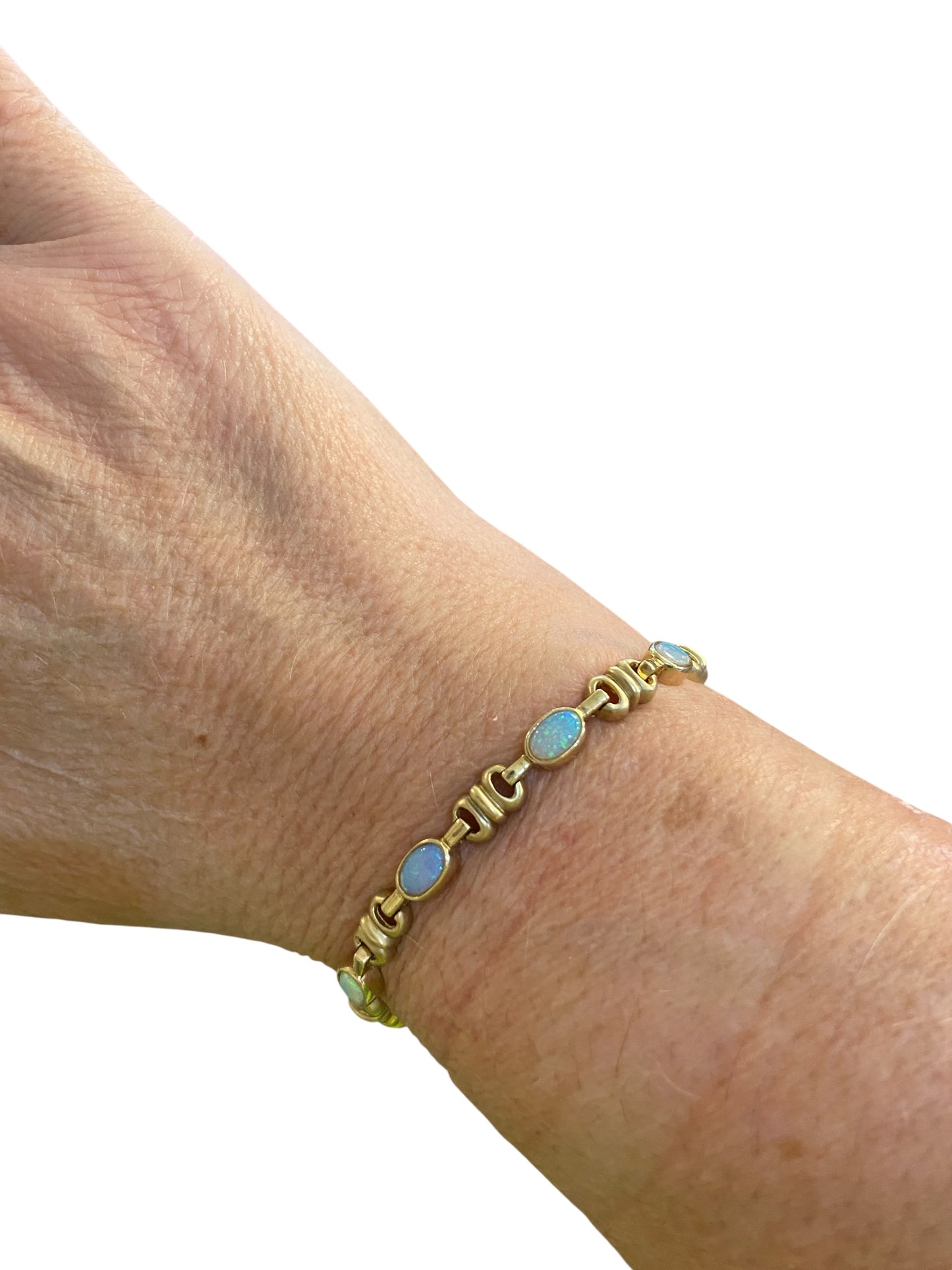 9ct vintage opal bracelet 7 inches long